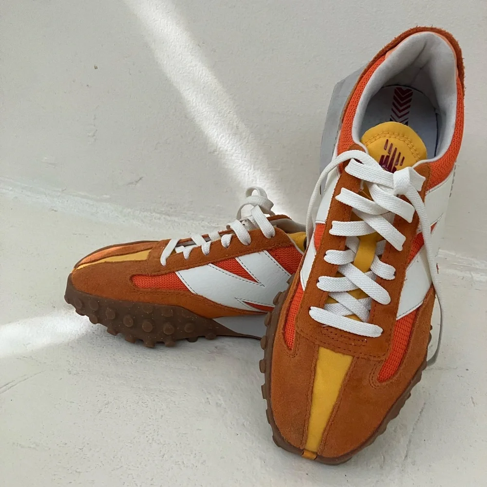 New Balance XC-72 Orange, White & Yellow Retro Runner Sneakers Men’s 7.5 Wide - Picture 1 of 4